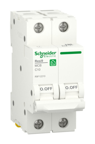 Автоматический выключатель Schneider Electric Resi9 2P 10А (C) 6кА, R9F12210